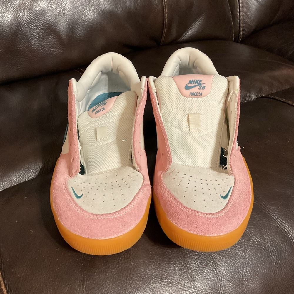 Nike SB Force 58 Shoes Pink Bloom Teal Gum Mens 9 No Laces